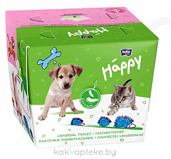 Bella Baby Happy Платочки бумажные универсальные двухслойные различных цветов 
