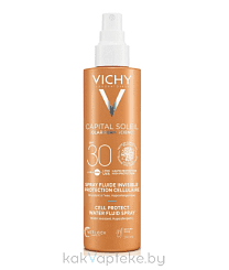 VICHY Capital Soleil Спрей-флюид солнцезащитный легкий Cell Protect SPF30, 200 мл