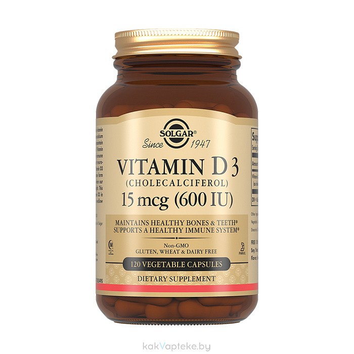 Solgar Витамин D3 600 МЕ, БАД капсулы №120 (Витамин Д3)