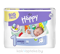 Bella Baby Happy newborn Подгузники гигиенические для детей (Flexi Fit), 78 шт
