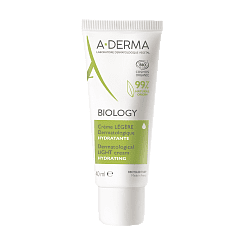 A-DERMA BIOLOGY Лёгкий увлажняющий дерматологический крем для хрупкой кожи 40 мл