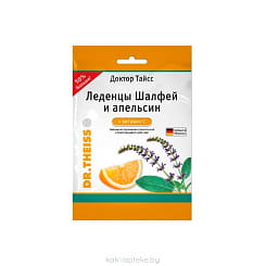 Доктор Тайсс Леденцы Шалфей и апельсин + витамин С 75г.