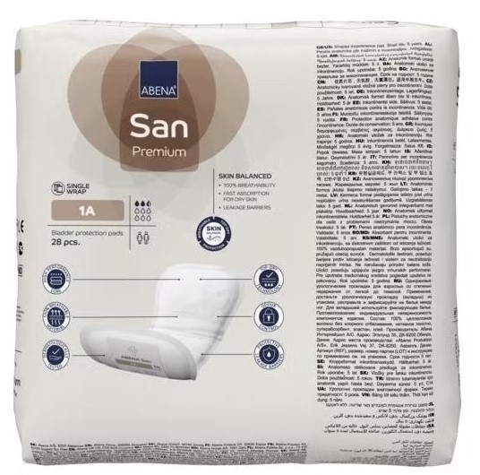 Abena San Premium (1А) Прокладки одноразовые урологические для взрослых, 28 шт