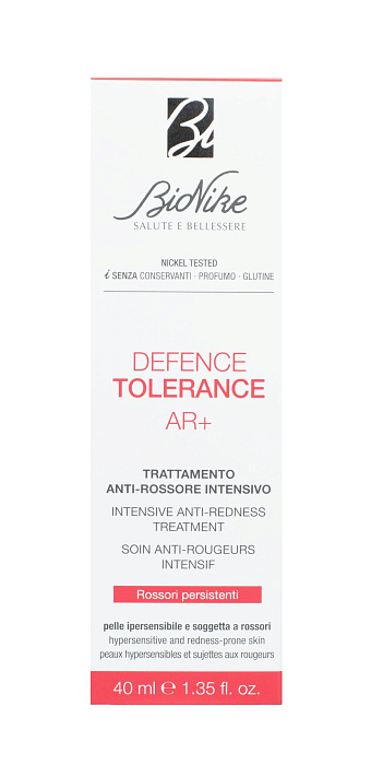 BioNike Интенсивный крем-уход для лица против покраснений DEFENCE Tolerance AR+ intensive anti-redness treatment, 40 мл