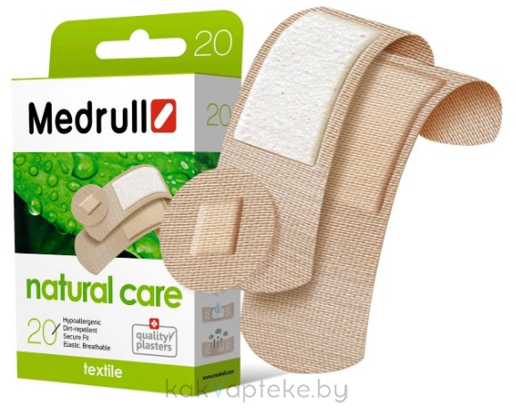 Пластыри  Medrull "Natural Care" №20 (d.22мм-4шт,19х72мм-10шт,25х72мм-6шт)