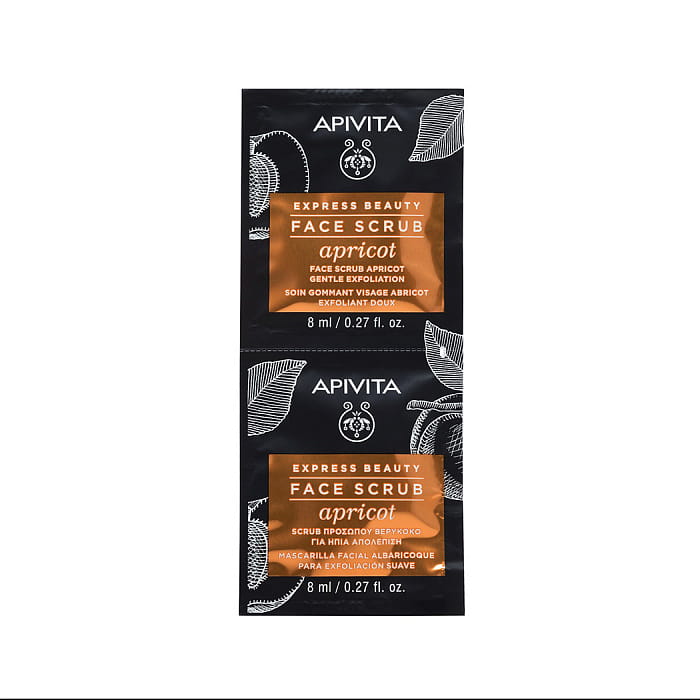 APIVITA Скраб для нежного очищения кожи лица с экстрактом абрикоса/ EXPRESS BEAUTY FACE Scrub Apricot Gentle Exfoliation, 2x8 мл
