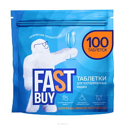 Fastbuy Таблетки для мытья посуды в посудомоечной машине ECO Crystal Power DishTabs, 100 шт