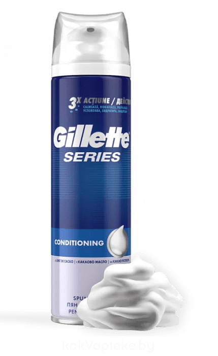 Gillette Series Conditioning Пена для бритья (Питающая и тонизирующая) с маслом какао 250мл