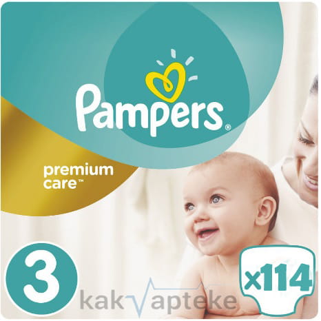 PAMPERS Premium Care Детские одноразовые подгузники Midi, 114шт