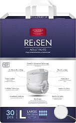 REISEN Одноразовые подгузники-трусики (впитывающие) для взрослых р-р L, 30 шт
