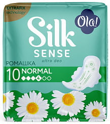 Ola! SILK SENSE Прокладки женские гигиенические ультратонкие для нормальных выделений ароматизированные Ромашка, 10 шт