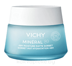 VICHY MINERAL 89 Гель-сорбет матирующий для лица с увлажнением 48ч  50 мл