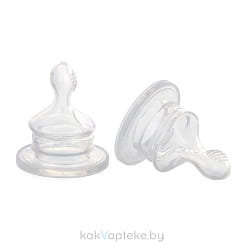ПОМА Соска молочная силиконовая (быстрый поток) 6+, арт. 2011, 2 шт