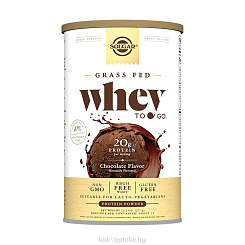 Solgar Белковая сыворотка Вэй ту гоу со вкусом шоколада, БАД (порошок массой 377г с мерной ложкой 29г)