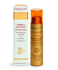 L'Erbolario ВИТАМИН С И 24-К ЗОЛОТО Восстанавливающий крем для лица 50 мл