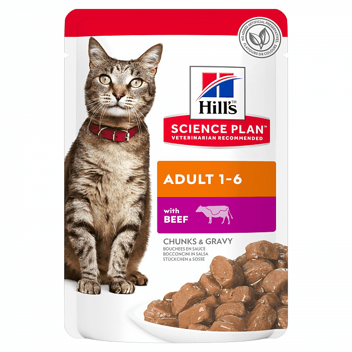 Hill's  SP Пауч влажный корм для взрослых  кошек с говядиной 85г 604000