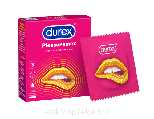 Презервативы из натурального латекса Durex® Pleasuremax 3шт