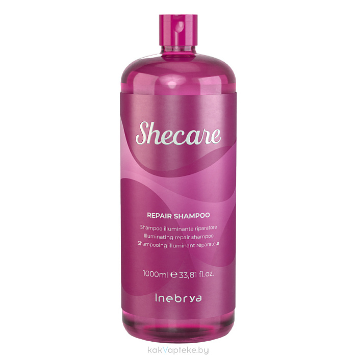 Inebrya Shecare Шампунь восстанавливающий для поврежденных, обработанных и блеклых волос Illuminating Repair Shampoo, 1000 мл