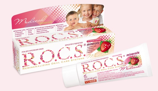 ROCS Гель для укрепления зубов Medical Minerals для детей и подростков со вкусом Клубники 45гр