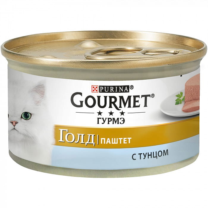 Gourmet Гурмэ Голд Корм консервированный полнорационный с тунцом для взрослых кошек, 85 г