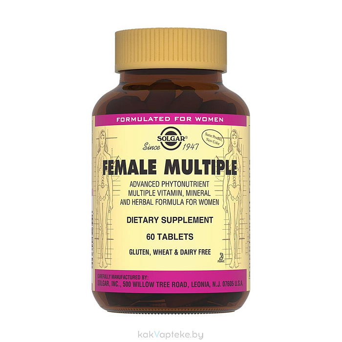 Solgar Мультивитаминный и минеральный комплекс для женщин, БАД таблетки №60