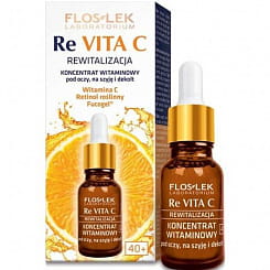 Floslek Концентрат витаминный  для глаз, шеи и декольте 40+ Vitamin concentrate under eyes, on neck and neckline 40+ ReVitaC, 15 мл