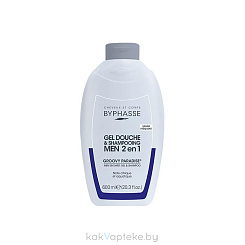 BYPHASSE Гель для душа и шампунь 2в1 Groovy paradise для мужчин 600 мл