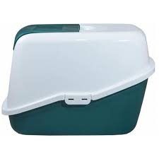 Savic Туалет-домик "Nestor" для кошек, 56 x 39 x 38.5 см, белый/зеленый, пластик