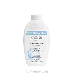 BYPHASSE Крем-гель для душа CARESSE Цветок Хлопка, 600 мл