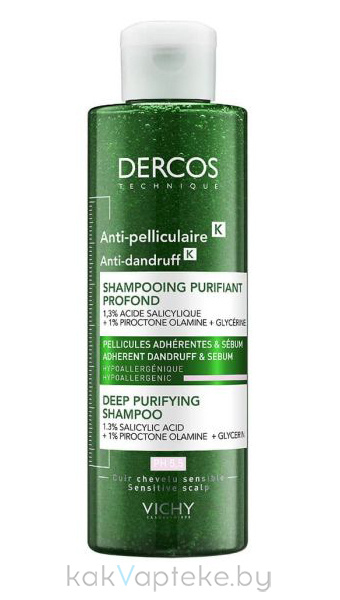 VICHY DERCOS Technique Шампунь глубоко очищающий «Против перхоти К»  250 мл
