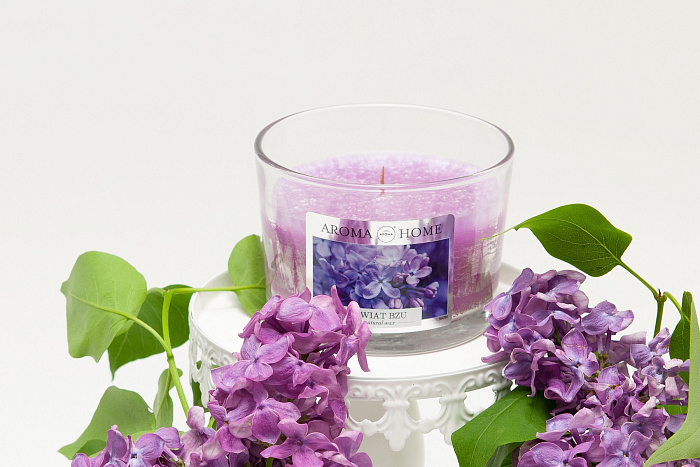 Aroma HOME Ароматизированная свеча в стекле SCENTED CANDLE LILAC FLOWER, 115 гр
