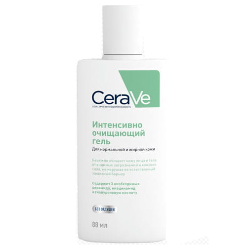 CeraVe Интенсивно очищающий гель для нормальной 
и  жирной  кожи  88 мл