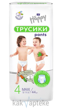 bella baby Happy Maxi Подгузники-трусики гигиенические для детей универсальные, 44 шт