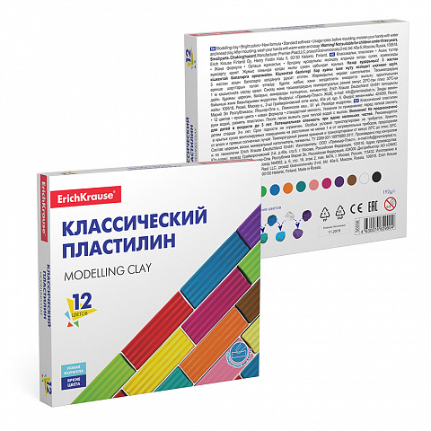 ErichKrause Пластилин классический  12 цв/192г