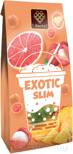 Libertad Жевательные конфеты в белом шоколаде Exotic Slim, 75г