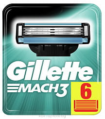 Сменные кассеты для безопасных бритв Gillette  MACH3 (6 шт)