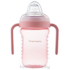 Canpol babies Поильник 56/605 (непроливающий, с силиконовым носиком, 9+, розовый) 220 мл