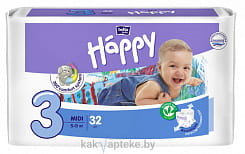 Bella Baby Happy midi Подгузники гигиенические для детей 32 шт