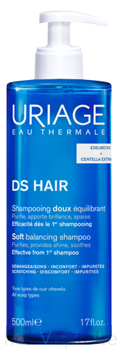 Uriage Шампунь мягкий балансирующий DS HAIR / SHAMPOOING DOUX EQUILIBRANT 500 мл