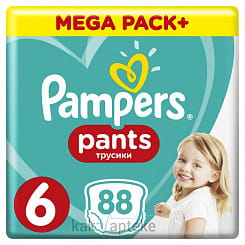 PAMPERS Pants Детские однораз. подгузники-трусики для мальчиков и девочек Extra Large 88 шт