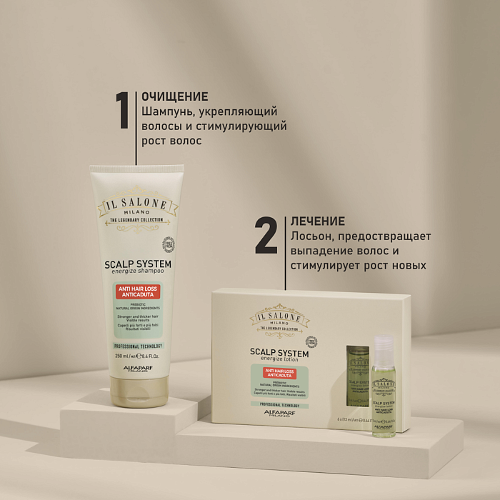 IL SALONE MILANO Scalp System Шампунь энергизирующий против выпадения волос, 250 мл