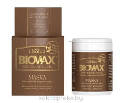Biovax Натуральные масла Маска интенсивно восстанавливающая для сухих, ломких, лишенных блеска волос, 250 мл