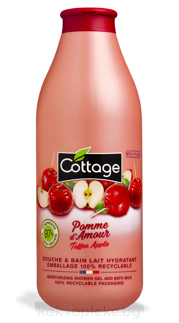 COTTAGE Гель для душа и ванны увлажняющий Toffee Apple/Moisturizing Shower Gel and Bath Milk, 750 мл