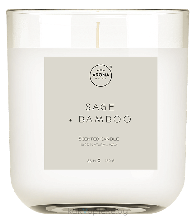 Aroma HOME Ароматизированная свеча в стекле SIMPLICITY CANDLE SAGE & BAMBOO, 150 гр