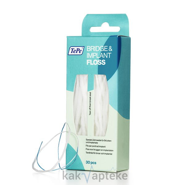 TePe Зубная нить (Bridge and Implant Floss d 2.5мм, 5шт)