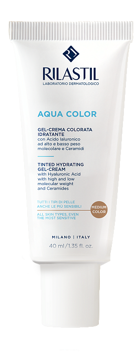 Rilastil Aqua Color Увлажняющий тонирующий гель-крем тон средний, 40 мл