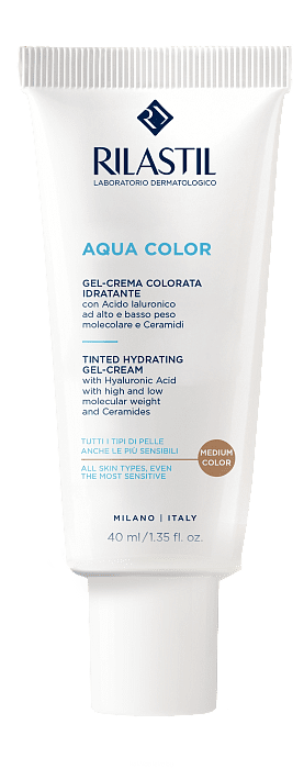 Rilastil Aqua Color Увлажняющий тонирующий гель-крем тон средний, 40 мл