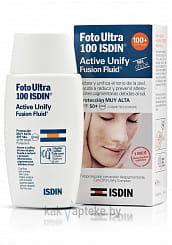 Флюид для лица Foto Ultra 100 ISDIN Active Unify / Fusion Fluid SIN COLOR, SPF 50+, 50 мл