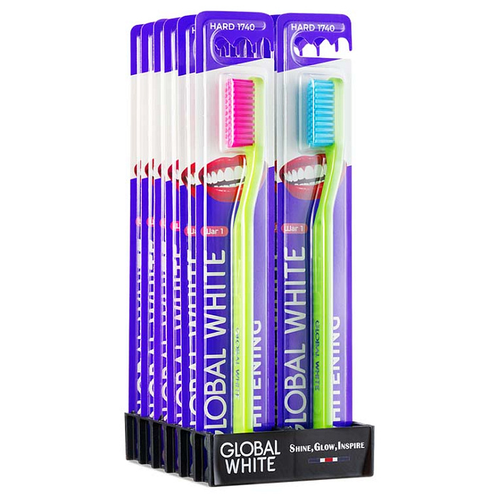 GLOBAL WHITE Зубная щётка для взрослых ЖЕСТКАЯ HARD