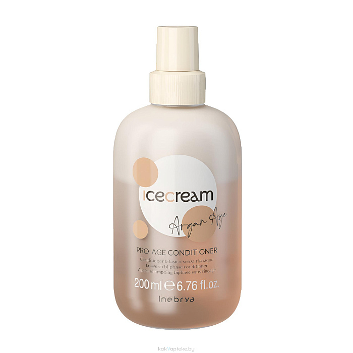 Inebrya ICECREAM ARGAN AGE Двухфазный кондиционер в спрее  с аргановым маслом PRO-AGE CONDITIONER, 200 мл